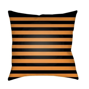 Boo by Surya Stripes Poly Fill Pillow Orange/Black 20 x 20 Boo156-2020 - All