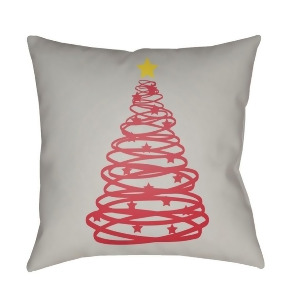 Christmas Tree by Surya Pillow Gray/Red/Yellow 18 x 18 Hdy117-1818 - All