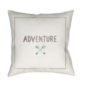 Adventure Ii by Surya Pillow White/Green/Purple 18 x 18 Adv002-1818 - All