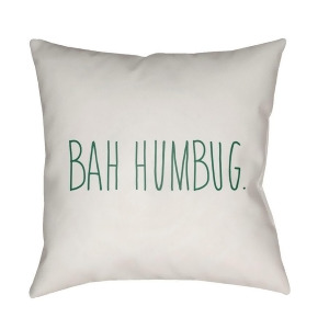 Bah Humbug by Surya Poly Fill Pillow White/Green 18 x 18 Hdy002-1818 - All