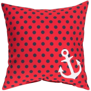 Rain by Surya Poly Fill Pillow Bright Red/Navy/Ivory 26 x 26 Rg126-2626 - All