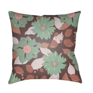 Moody Floral by Surya Pillow Rose/Eggplant/Dk.Green 22 x 22 Mf038-2222 - All