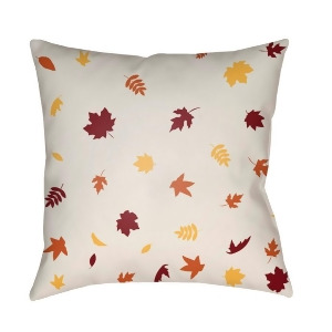 Falling Leaves by Surya Pillow White/Red/Yellow 18 x 18 Frond001-1818 - All
