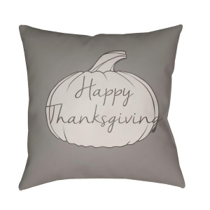 Happy Thanksgiving by Surya Poly Fill Pillow Gray 18 x 18 Hpy005-1818 - All
