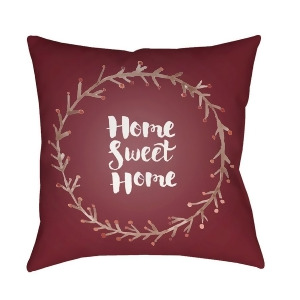 Home Sweet Home Ii by Surya Pillow Red/Brown/White 18 x 18 Qte023-1818 - All