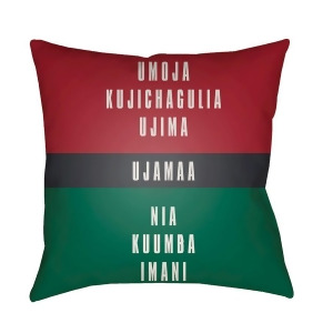 Kwanzaa Iii by Surya Poly Fill Pillow Red/White/Green 18 Square Hdy051-1818 - All