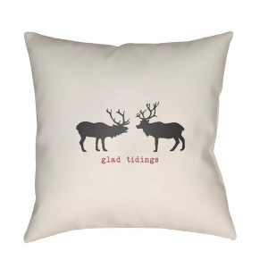 Reindeer by Surya Poly Fill Pillow White/Black/Red 18 Square Hdy080-1818 - All