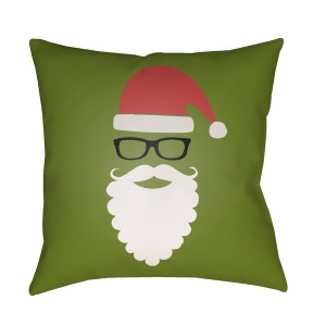 Santa by Surya Poly Fill Pillow Red/Green/Black 18 Square Hdy084-1818 - All