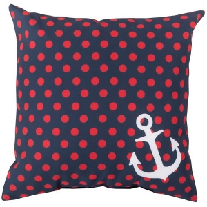 Rain by Surya Poly Fill Pillow Navy/Bright Red/Ivory 20 x 20 Rg125-2020 - All