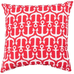 Rain by Surya Poly Fill Pillow Bright Red/Ivory 18 Square Rg116-1818 - All