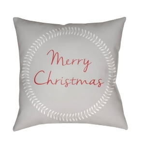 Merry Christmas Ii by Surya Pillow Gray/White/Red 18 x 18 Hdy072-1818 - All