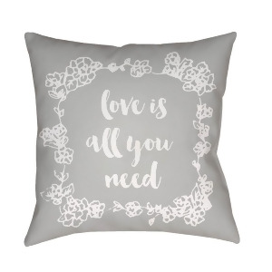 Love All You Need by Surya Poly Fill Pillow Gray/White 20 x 20 Qte044-2020 - All