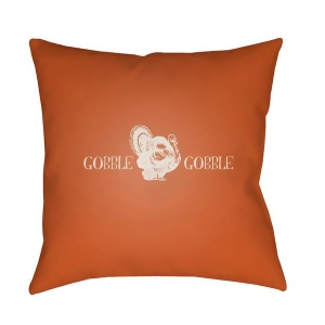 Gobble Gobble by Surya Poly Fill Pillow Orange/White 18 x 18 Gobb001-1818 - All