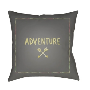 Adventure Ii by Surya Poly Fill Pillow Gray/Yellow 18 x 18 Adv003-1818 - All