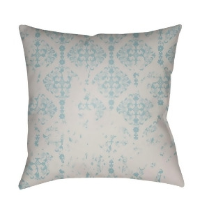 Moody Damask by Surya Poly Fill Pillow Light Gray/Aqua 20 Square Dk016-2020 - All