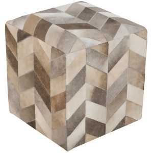 Sp Pouf by Surya Cream/Camel/Taupe Pouf-242 - All