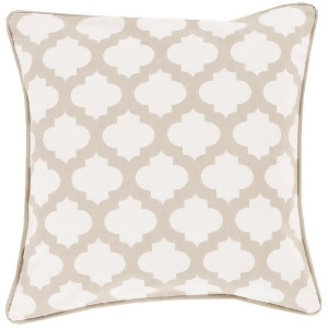 Moroccan Printed Lattice by Surya Down Pillow White/Taupe 20x20 Mpl007-2020d - All