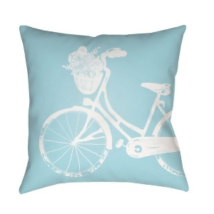 Bicycle by Surya Poly Fill Pillow Blue 18 x 18 Lil014-1818 - All
