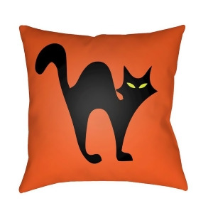 Boo by Surya Black Cat Poly Fill Pillow Orange 20 x 20 Boo109-2020 - All