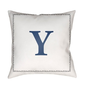Initials by Surya Poly Fill Pillow White/Blue 18 x 18 Int025-1818 - All