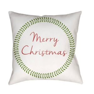Merry Christmas Ii by Surya Pillow White/Green/Red 18 x 18 Hdy071-1818 - All