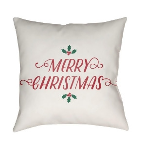 Merry Christmas I by Surya Pillow White/Red/Green 18 x 18 Hdy067-1818 - All
