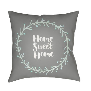 Home Sweet Home Ii by Surya Pillow Gray/Green/White 18 x 18 Qte022-1818 - All