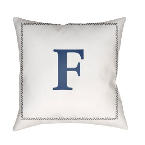 Initials by Surya Poly Fill Pillow White/Blue 20 x 20 Int006-2020 - All