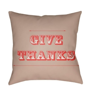 Thanks by Surya Poly Fill Pillow Beige/Orange 20 x 20 Giv005-2020 - All