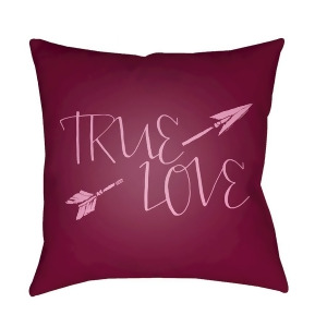 True Love by Surya Poly Fill Pillow Purple/Pink 18 x 18 Heart025-1818 - All