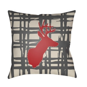 Deer by Surya Poly Fill Pillow Gray/Red/Beige 20 x 20 Deer003-2020 - All