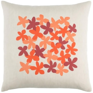 Little Flower by E Gardner Down Pillow Orange/Peach/Dk.Red 22x22 Le001-2222d - All