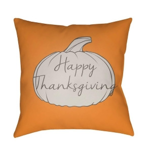 Happy Thanksgiving by Surya Pillow Orange/Gray 20 x 20 Hpy002-2020 - All