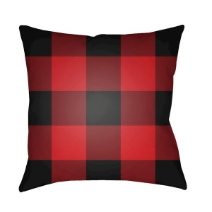 Checker by Surya Poly Fill Pillow Red/Black 20 x 20 Plaid033-2020 - All