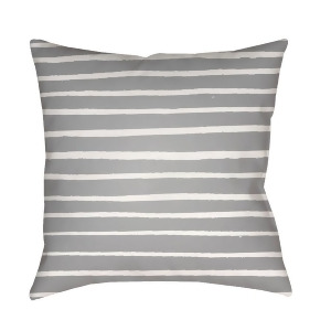 Stripes by Surya Poly Fill Pillow Gray/White 18 x 18 Wran007-1818 - All