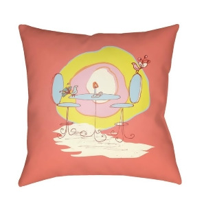 Doodle by Surya Poly Fill Pillow Coral/Pale Pink/Cream 18 x 18 Do022-1818 - All