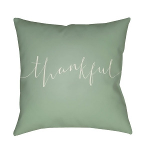 Thankful by Surya Poly Fill Pillow Green/White 18 x 18 Thank004-1818 - All