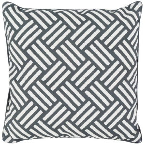 Basketweave by Surya Poly Fill Pillow Black/White 16 x 16 Bw007-1616 - All