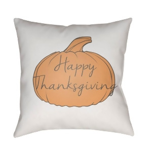Happy Thanksgiving by Surya Pillow White/Orange/Gray 20 x 20 Hpy004-2020 - All
