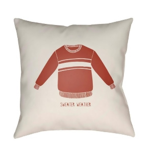 Sweater Weather by Surya Poly Fill Pillow White/Red 20 x 20 Swr002-2020 - All