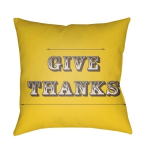 Thanks by Surya Poly Fill Pillow Yellow/Brown 20 x 20 Giv003-2020 - All