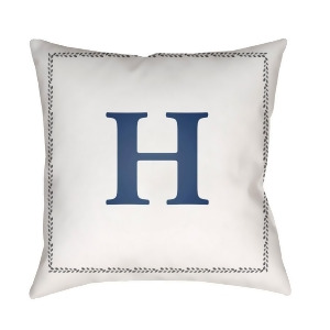 Initials by Surya Poly Fill Pillow White/Blue 18 x 18 Int008-1818 - All
