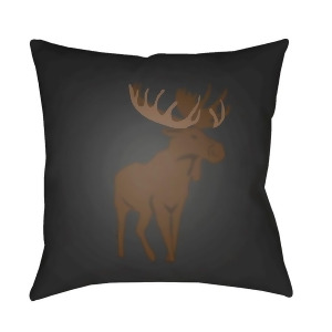 Moose by Surya Poly Fill Pillow Gray/Brown 18 x 18 Moo002-1818 - All