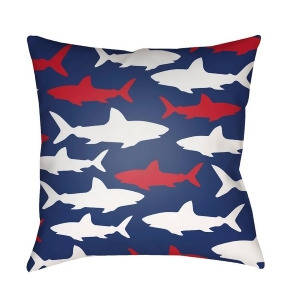 Sharks by Surya Poly Fill Pillow Navy 20 x 20 Lil076-2020 - All