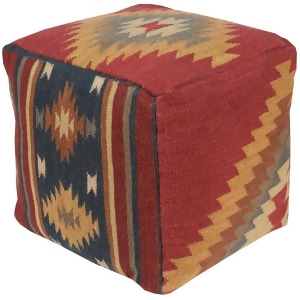 Sp Pouf by Surya Dark Red/Navy Pouf-16 - All