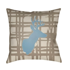 Deer by Surya Poly Fill Pillow Brown/Beige/Blue 20 x 20 Deer001-2020 - All