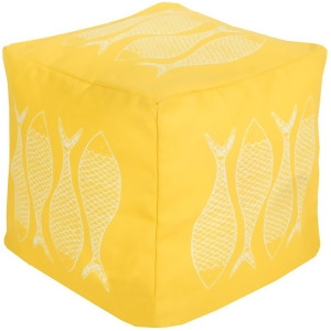 Sp Fish Pouf by Surya Bright Yellow/Ivory Pouf-278 - All