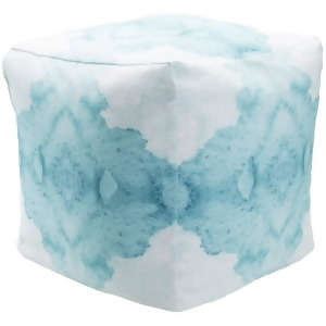 Sp Pouf by Surya Cream/Turquoise Pouf1033-181818 - All