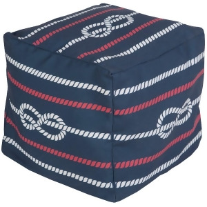 Sp Center Knot Pouf by Surya Navy/Bright Red Pouf-273 - All