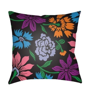 Moody Floral by Surya Pillow Black/Grass Green/Lavender 18 x 18 Mf042-1818 - All